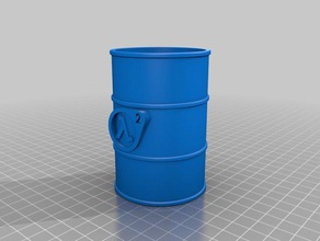 half life2 barrel pen holder storage container containers halflife2 3d print model - Mito3D