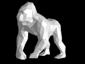 low-poly gorille animaux figure lowpoly low poly 3d print model - Mito3D