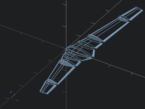 mise à jour openscad paramétrique aile volante v2 plus de sections longerons les surfaces contrôle des véhicules personnalisables customizer 3d print model - Mito3D