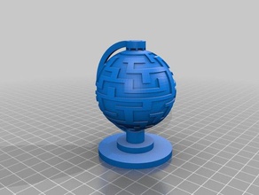 my customized random maze sphere generator math art 3d print model - Mito3D