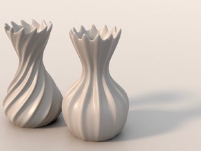 ondulato vaso arredamento la decorazione di fiori vasi per casa organico scultura sculture a spirale twisted 3d print model - Mito3D