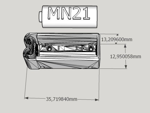 mn21 mn27-Batterie-Halter - Elektronik 12 Strom volt Akku-box Batterie-Fall pila custodia 3D print model - Mito3D