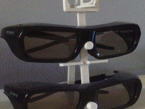 stand sony tdg-pj1 3d-glasses rotating 3d-sign video games 3d glasses prenta duo xl sign 3d print model - Mito3D