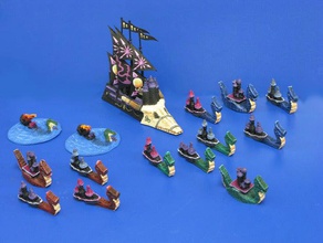 fantasy fleet miniatures games boat sailboat ship 3d print model - Mito3D