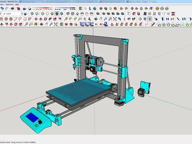 amadons prusa i3 wilson hybrid complete printer 3d printers dual extruder extrusion e3d v6 3D print model - Mito3D