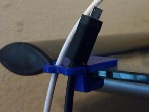 usb-Kabel halten 5mm Glas-Schreibtisch office 3d print model - Mito3D