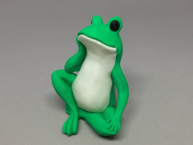 bored frog colorized animals croak froggy mustangdave statue 3D print model - Mito3D