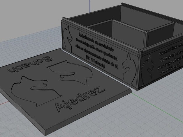 caja ajedrez satranç 3D print model - Mito3D