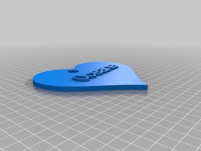 oceane coeur keychains customized 3d print model - Mito3D