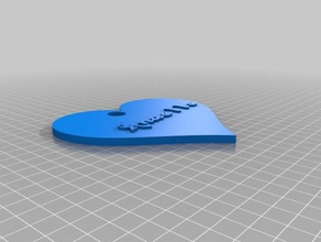 anaelle coeur keychains customized 3d print model - Mito3D