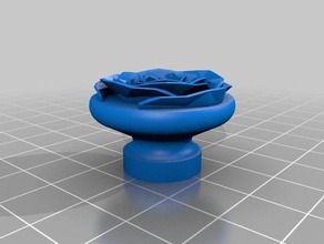 rose petal knob kitchen dining cabinet cupboard drawer flower practical useful 3d print model - Mito3D
