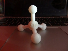 ch4 - méthane molécule modèle de la physique l'astronomie makeredchallenge 3d print model - Mito3D