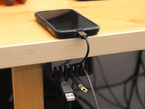under desk cable holder manager organizer gadgets 3d print model - Mito3D