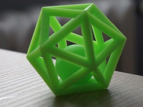 icosahedron ball inside math art 3d print model - Mito3D