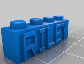 riley personalizado bloque lego necklacekeychain de la construcción juguetes 3d print model - Mito3D
