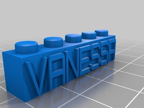 vanessa personalizado bloque lego necklacekeychain de la construcción juguetes 3d print model - Mito3D