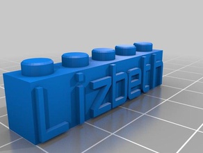 lizbeth personalizado bloque lego necklacekeychain de la construcción juguetes 3d print model - Mito3D