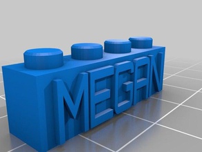 megan personalizado bloque lego necklacekeychain de la construcción juguetes 3d print model - Mito3D
