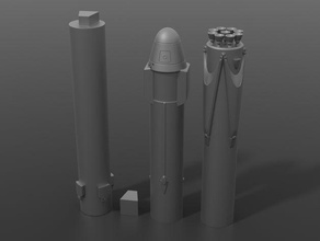 falcon 9 roketi araç uzay aracı gemisi 3d print model - Mito3D