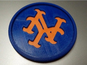 ny mets coaster sport outdoors baseball logo mlb new york 3d print model - Mito3D