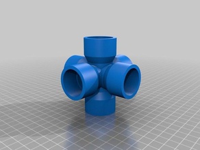 multiway-tee Gelenke engineering pvc pvc-fitting 3d print model - Mito3D