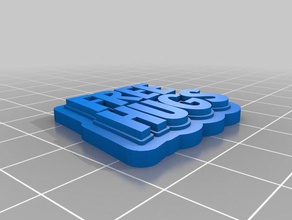 des free hugs de porte-clés personnalisé 3d print model - Mito3D