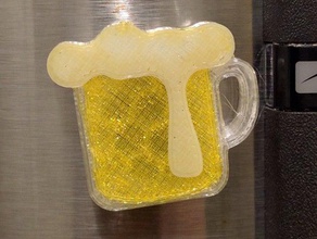 beer mug magnet 2d art brewdog drink froth ice cold brew 3d print model - Mito3D