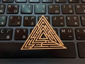 maze triangle generator toys games 2d art coaster customizer easy print keychain mat openscad 3d print model - Mito3D