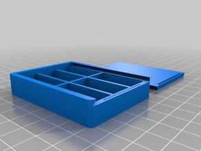 6 compartment pill box sliding top containers customized 3d print model - Mito3D