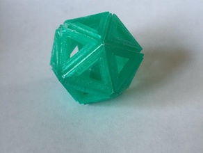icosahedron 20 sided shape net math art makeredchallenge mathproject quick print triangles 3d print model - Mito3D
