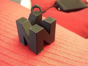 n64 logo llavero llaveros 3d print model - Mito3D