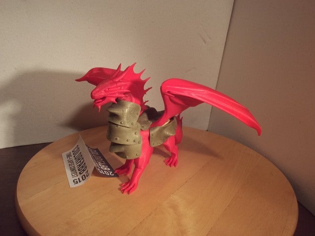 armored red dragon toy game accessories figurine miniature rpg 3D print model - Mito3D