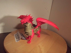 armored red dragon toy game accessories figurine miniature rpg 3d print model - Mito3D