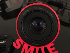 lens hood smile canon ef &empty49 mm camera 3d print model - Mito3D