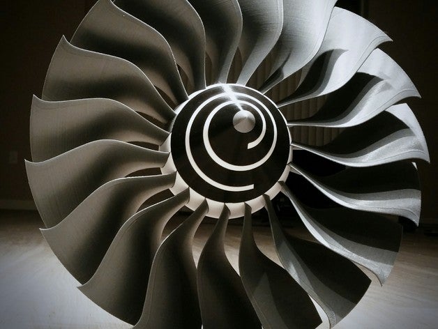 high bypass jet engine fan engineering turbine turbofan 3D print model - Mito3D