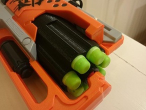 nerf hammershot 7 dart cylinder toy game accessories mod 3d print model - Mito3D