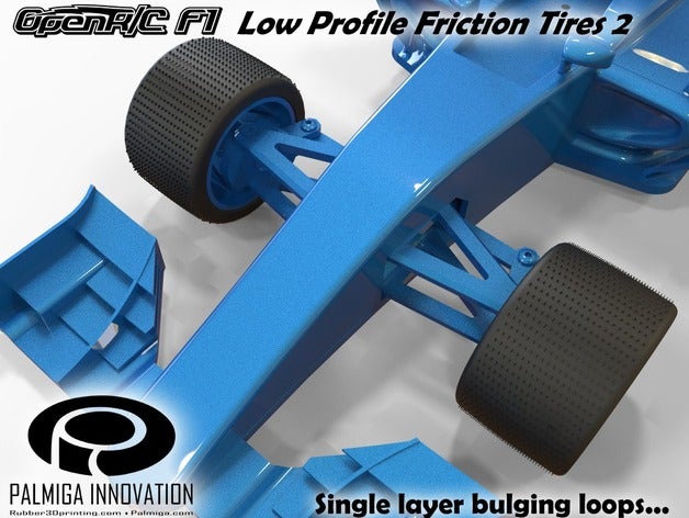 profil bas frottement des pneus 2 openrc voiture de f1 véhicules filaflex flexible filament ninjaflex palmiga l'innovation rc le caoutchouc rubber3dprinting semblables à celles du tpe tpu 3D print model - Mito3D