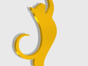 gato brinco simples a moda animais felino ouro 3d print model - Mito3D