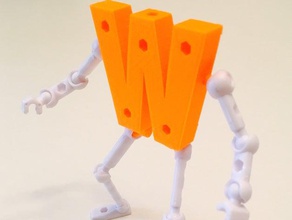şekil vücut modibot inşaat oyuncaklar alfabe buhar stopmotion hikaye 3d print model - Mito3D
