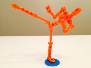 posando de disco modibot construção brinquedos a figura stand stopmotion 3d print model - Mito3D