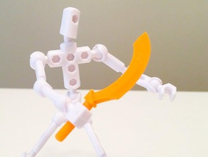 khopesh kılıç modibot inşaat oyuncaklar Mısır şekil hareket durdurmak savaşçı 3d print model - Mito3D