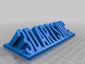 3d artsinc işareti masaüstü baskı arts ınc 3dprintable 3dprinting yazıcı 3d print model - Mito3D
