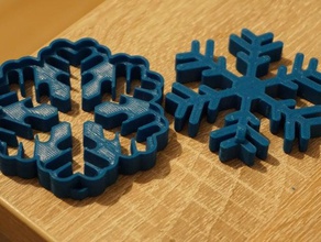Schneeflocke-Form Kuchen Küche Essen Weihnachten Dekoration Schimmel 3d print model - Mito3D