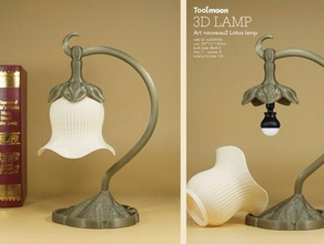 art nouveau lotus lamp 2 decor decoration gife home light lighting tbulb toolmoon 3d print model - Mito3D
