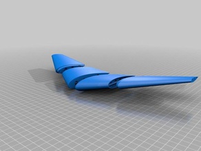 parametric flying wing test---naca airfoil vehicles customized 3d print model - Mito3D