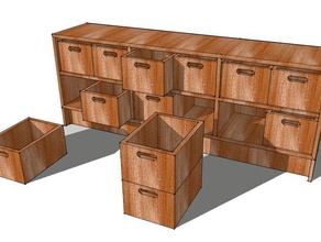 multi drawers model furniture makeredchallenge 3d print model - Mito3D