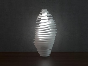 generative design wave lamp 2 lq version decor house 3d print model - Mito3D