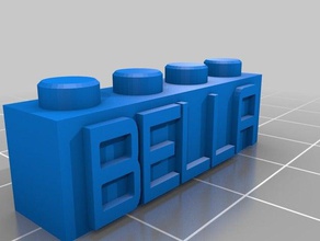 bella mi personalizados bloque lego necklacekeychain de la construcción juguetes 3d print model - Mito3D