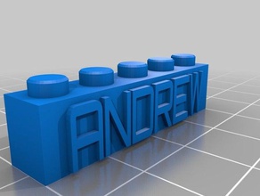 andrew my customized lego block necklacekeychain construction toys 3d print model - Mito3D