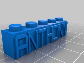 anthony mi personalizados bloque lego necklacekeychain de la construcción juguetes 3d print model - Mito3D